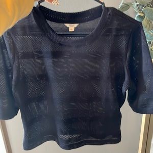 Sheer guess crop shirt